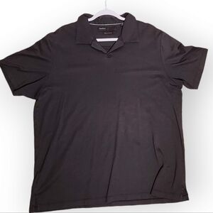 Perry Ellis Brown Polo Shirt  Short Sleeve Luxury Pima Cotton